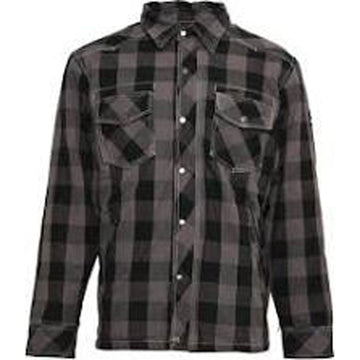 Black and gray plaid shirt on a white background