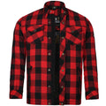 Red and black plaid shirt on a white background