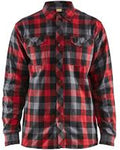 Red and black plaid shirt on a white background