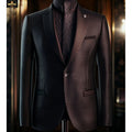Patterned blazer on a mannequin against a blurred background