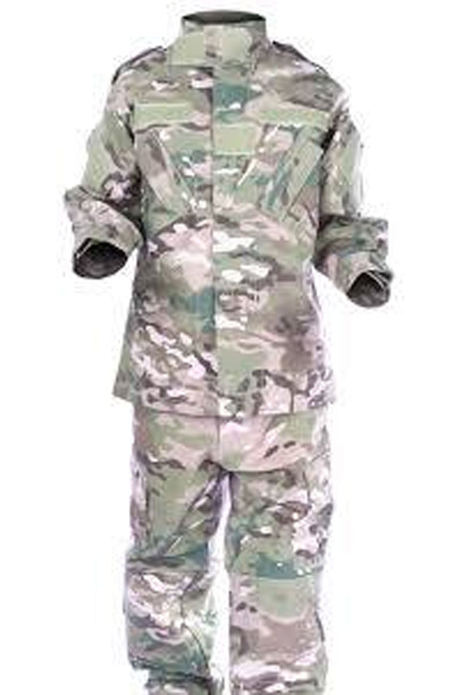 A Military Carmouflage set on a white background