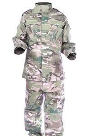 A Military Carmouflage set on a white background
