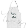 White apron with 'Pastry Chef' text on a white background