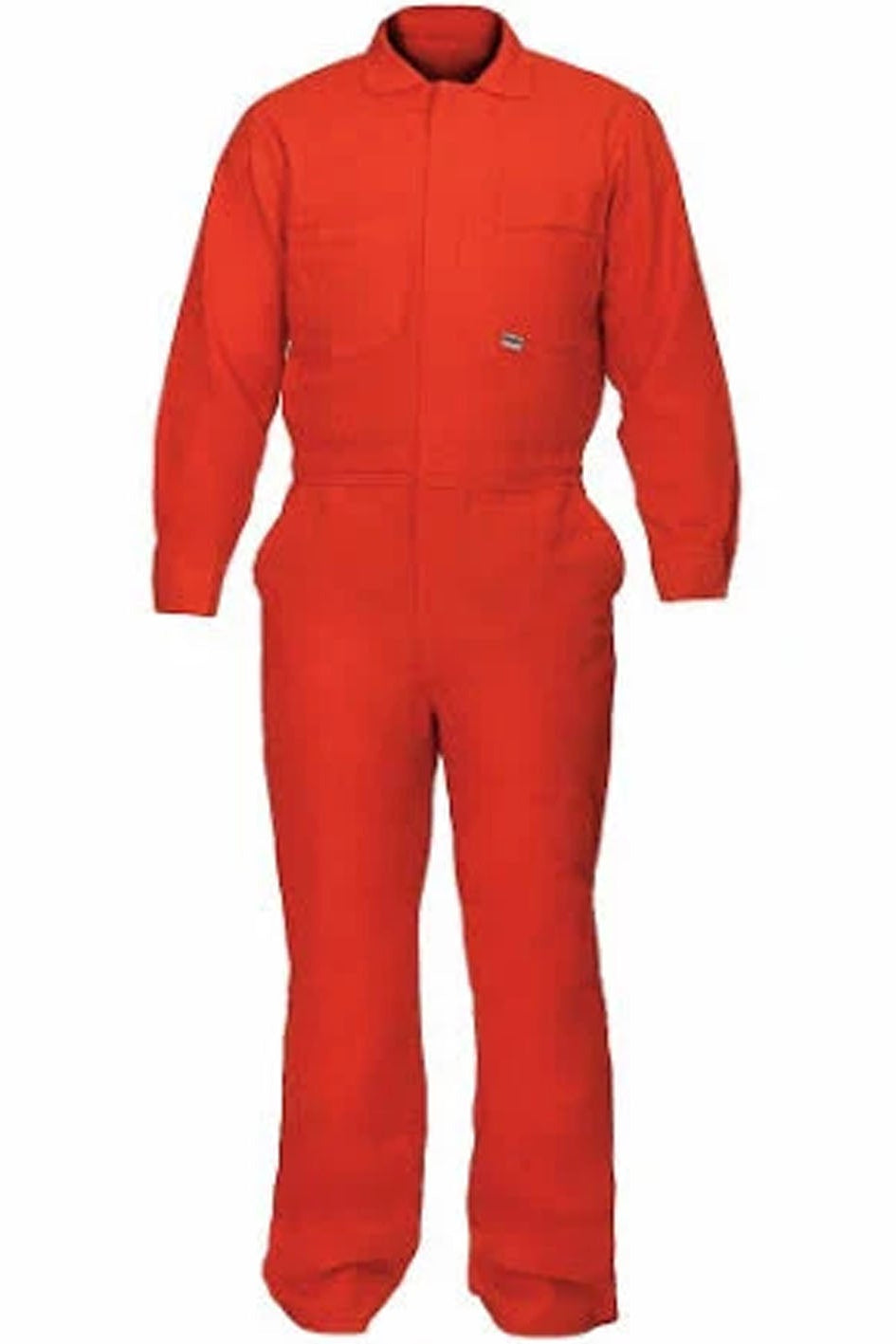 Red coverall on a white background