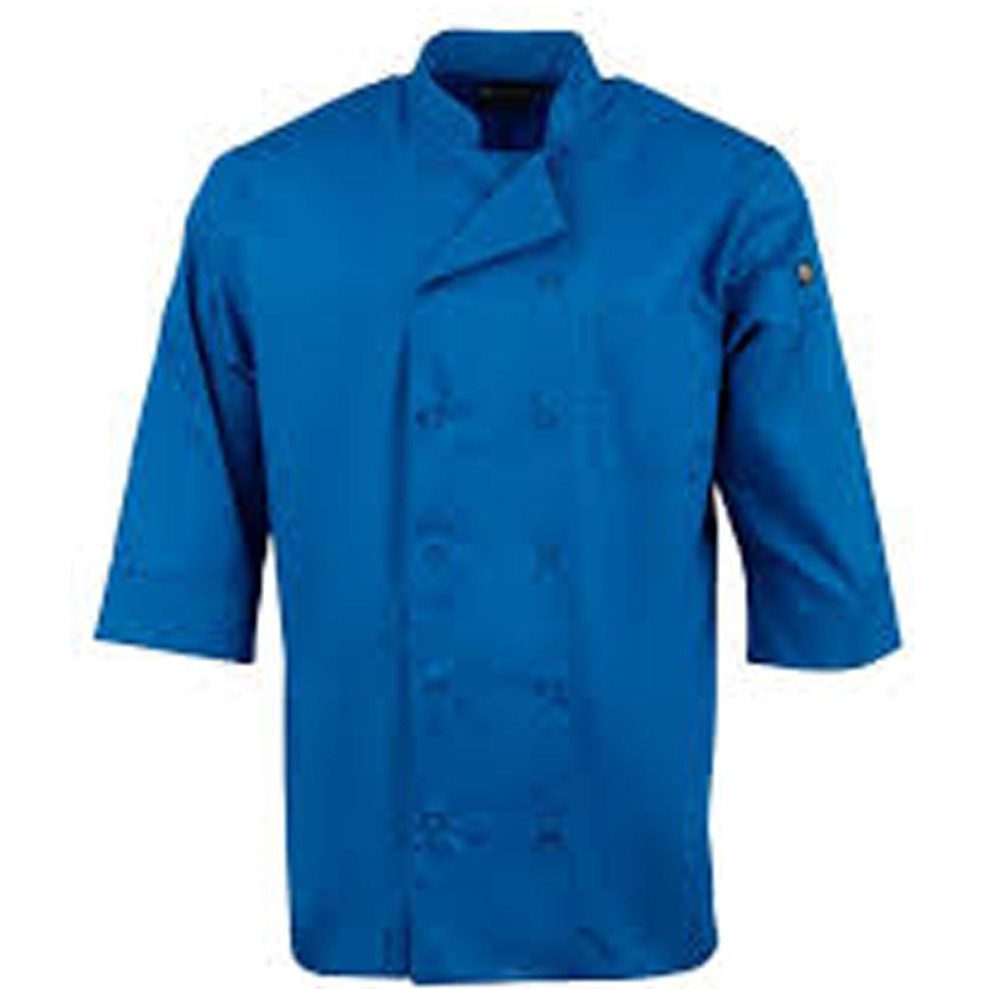 Blue chef's coat on a white background