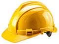 Yellow hard hat on a white background