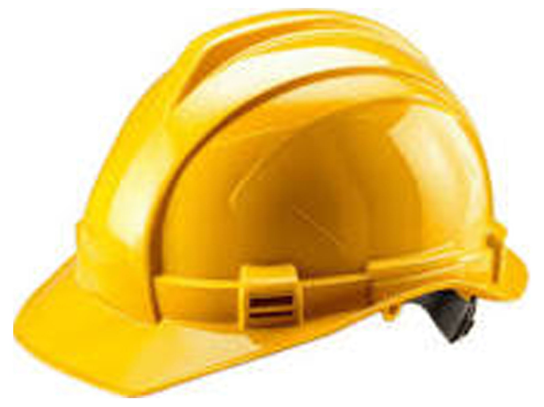 Yellow hard hat on a white background