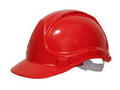Red hard hat on a white background