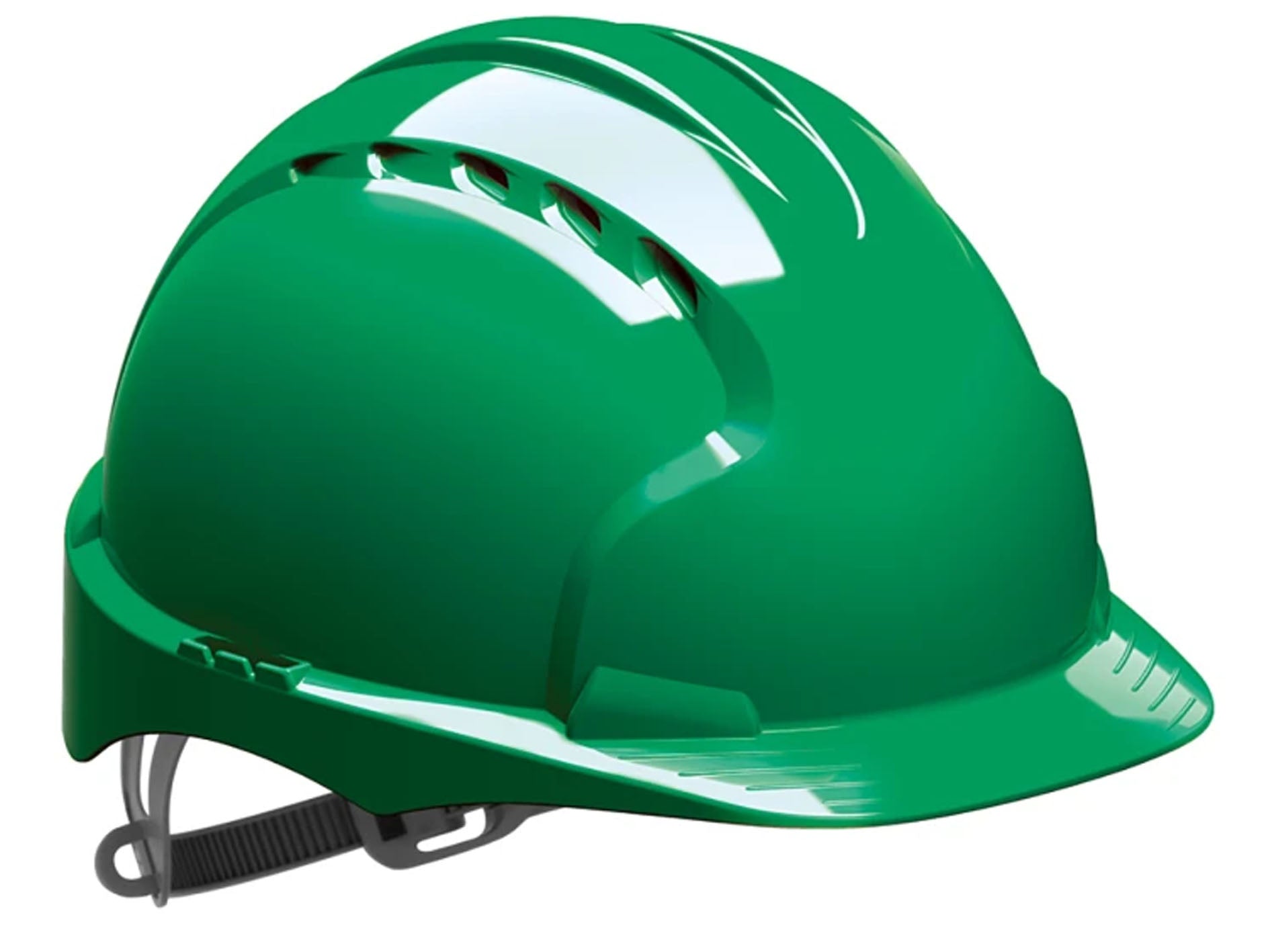 Green hard hat on a white background