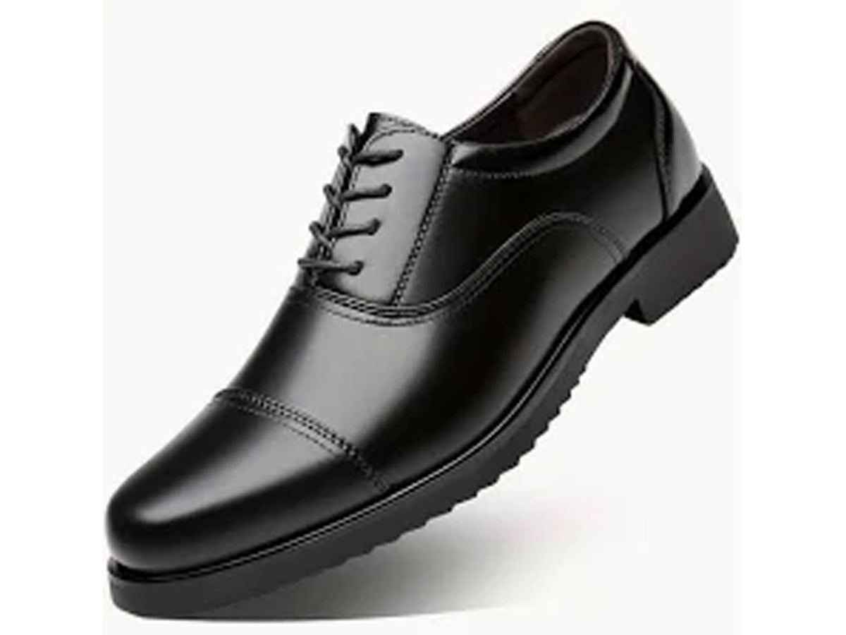 Black laced formal security shoe