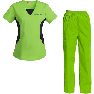 Yellow and Lemon medical scrub on white background