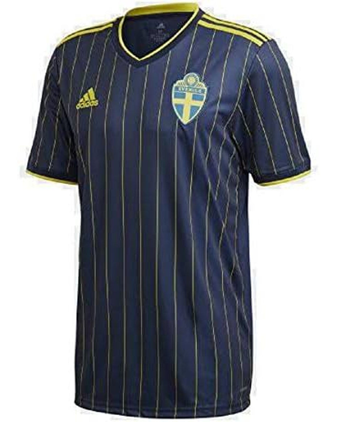 Yellow lining Blue sweden soccer jersey