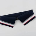 Navy Blue and white customized Tshirt collar 