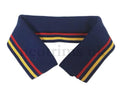 Navy Blue customized T shirt collar with red nd yellow lining