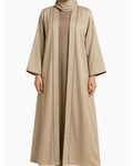 Beige abaya on a white background