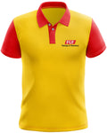 Yellow and red Tshirt with embroidered chest logo