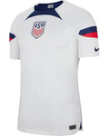 White soccer jersey with USA and Nike logos on a white background