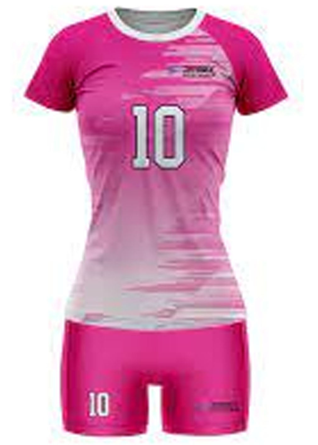 Pink sports jersey with number 10 on a white background