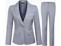 Gray suit jacket and pants on a white background