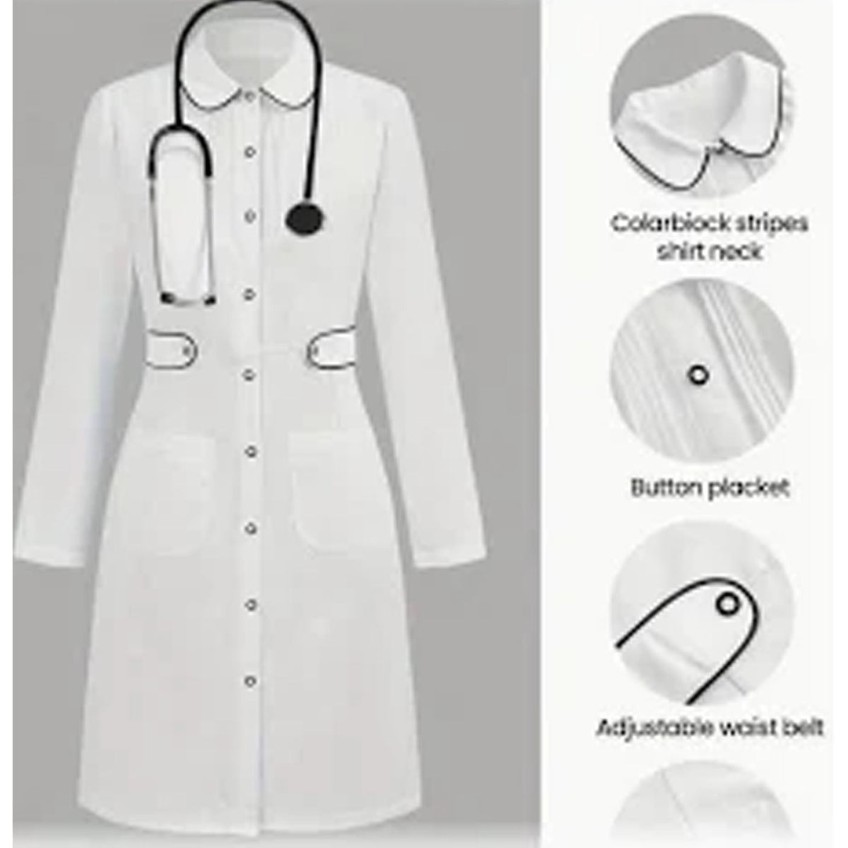 White customized female labcoat