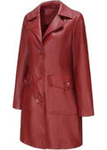 Red leather coat on a white background