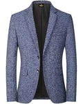 Blue textured blazer on a white background