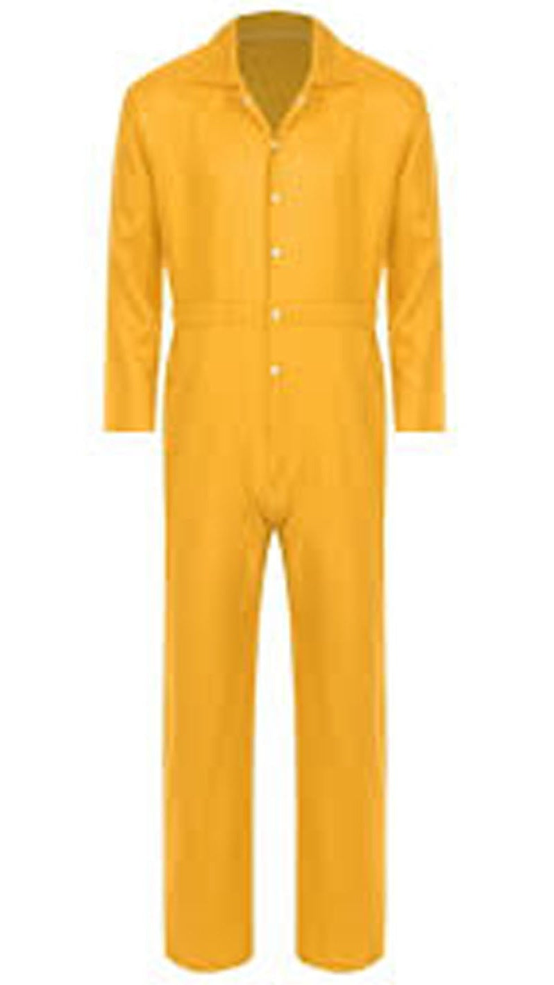 Yellow coverall on a white background
