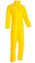 Yellow coverall on a white background