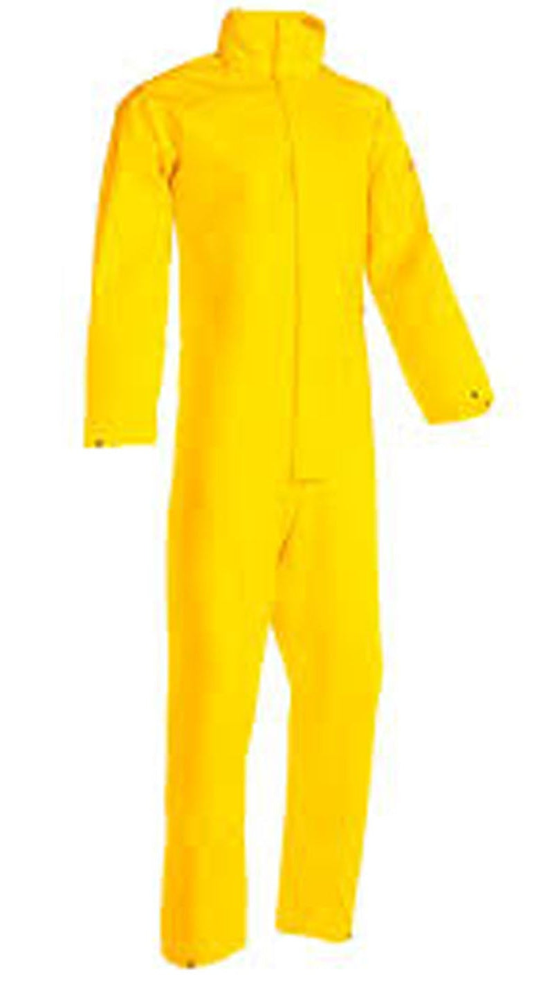 Yellow coverall on a white background