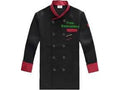 Black coat with red trim on a white background