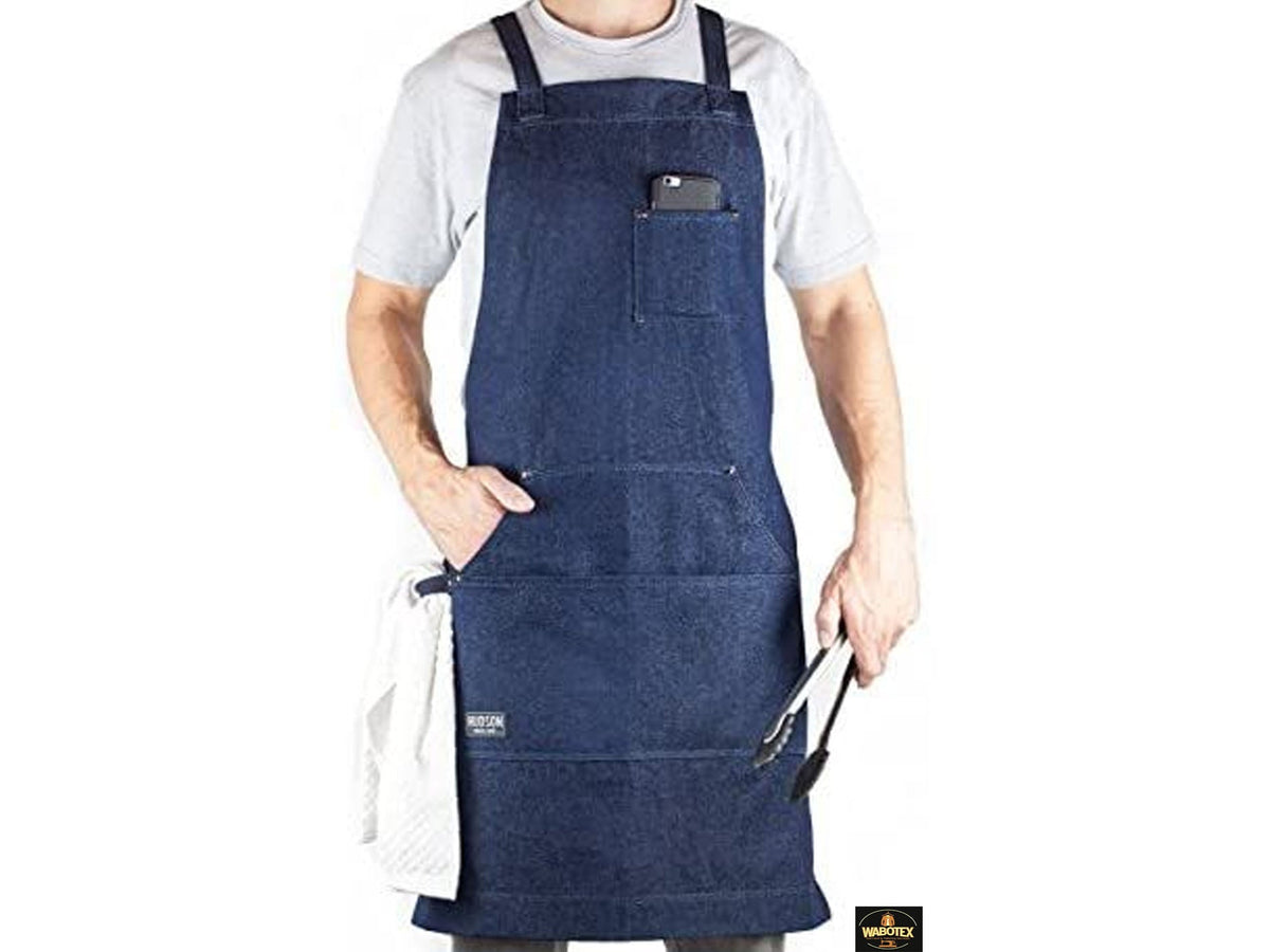 Dynamic Apron Denim Apron - Stylish & Durable Full Apron for Cooking Needs
