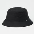 Black bucket hat on a light gray background