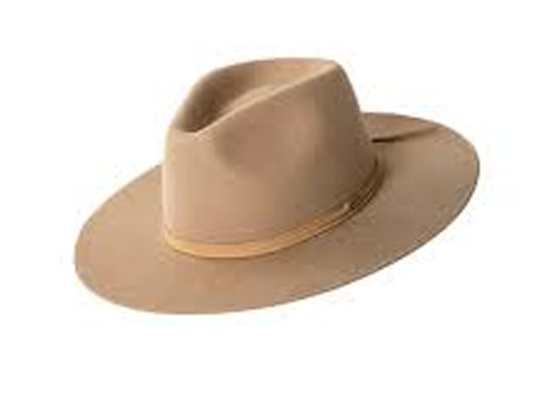Tan cowboy hat on a white background