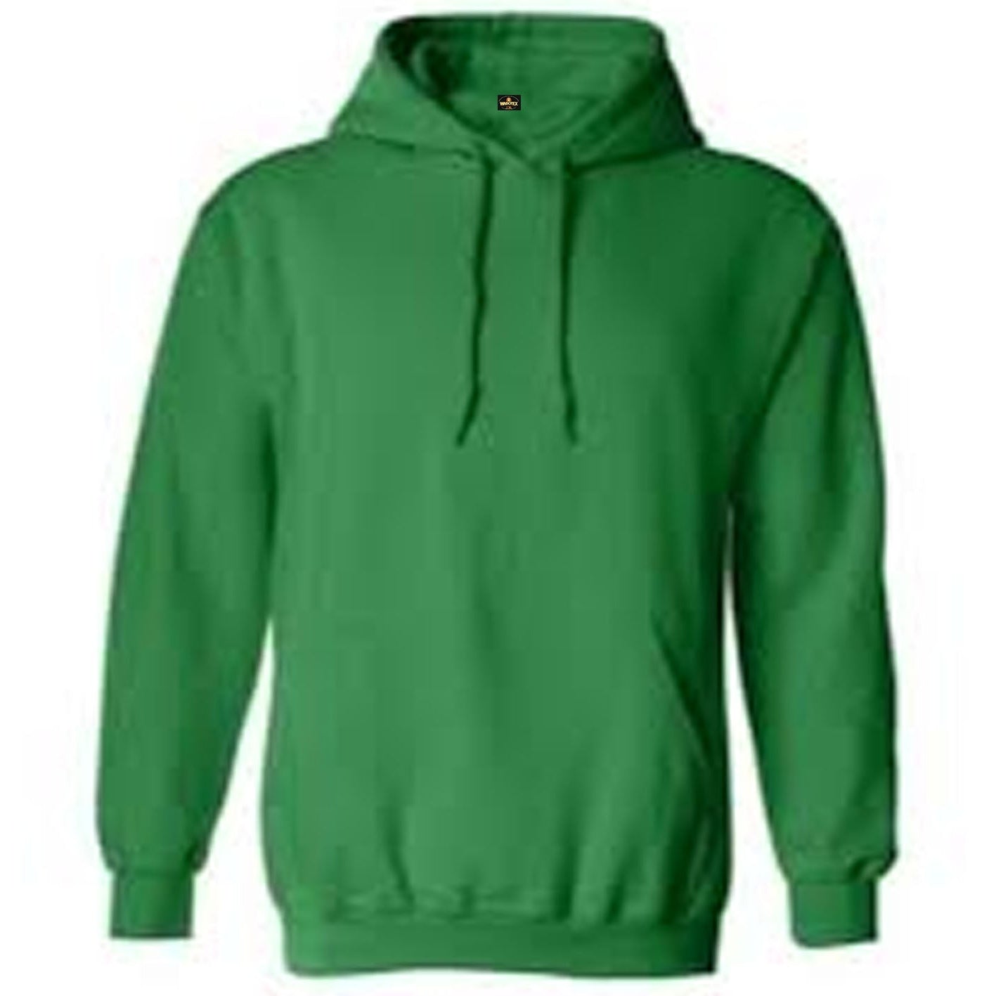 Green hoodie on a white background