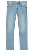 Light blue jeans on a white background