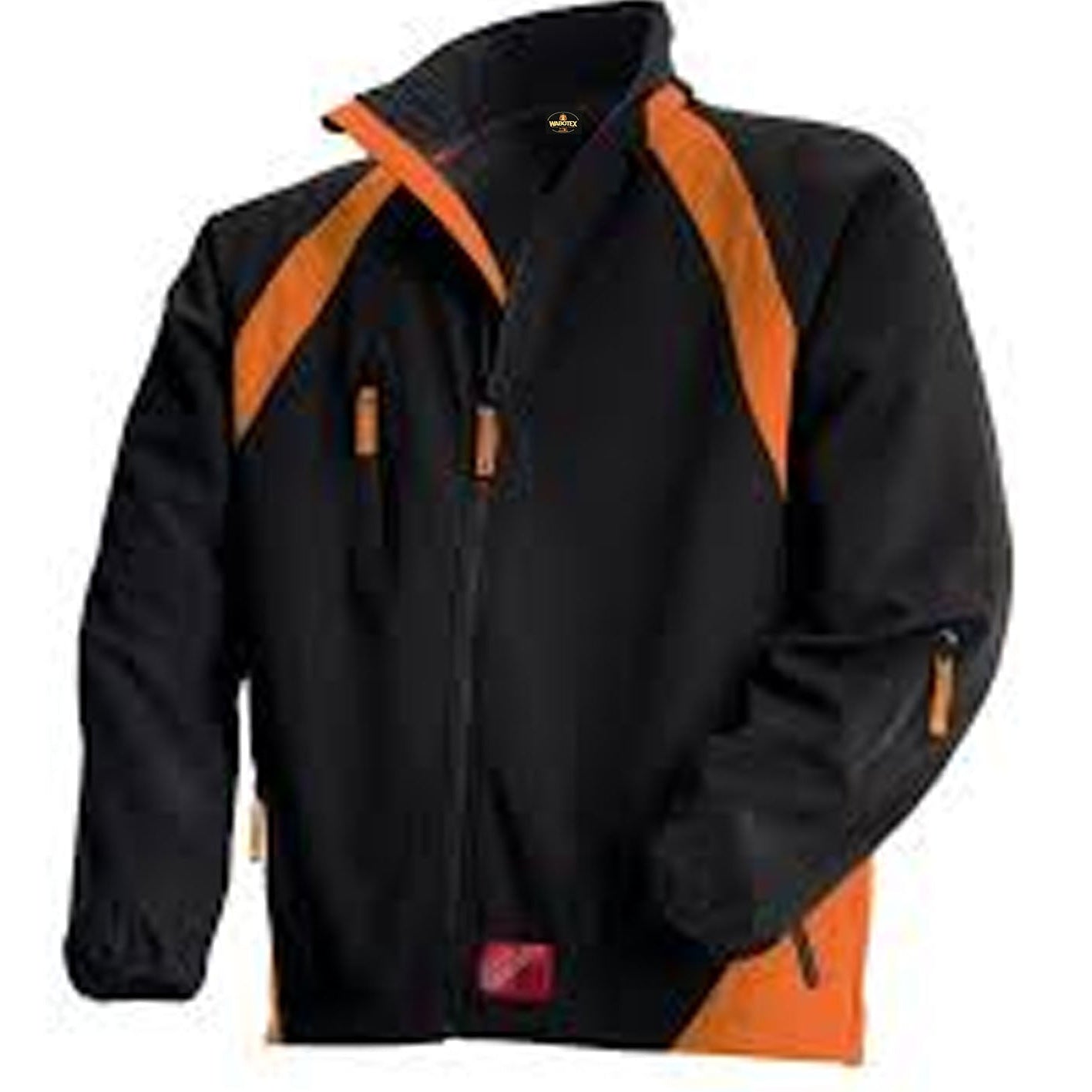 Black and orange jacket on a white background