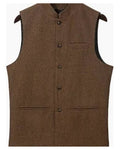 Brown vest with buttons on a white background