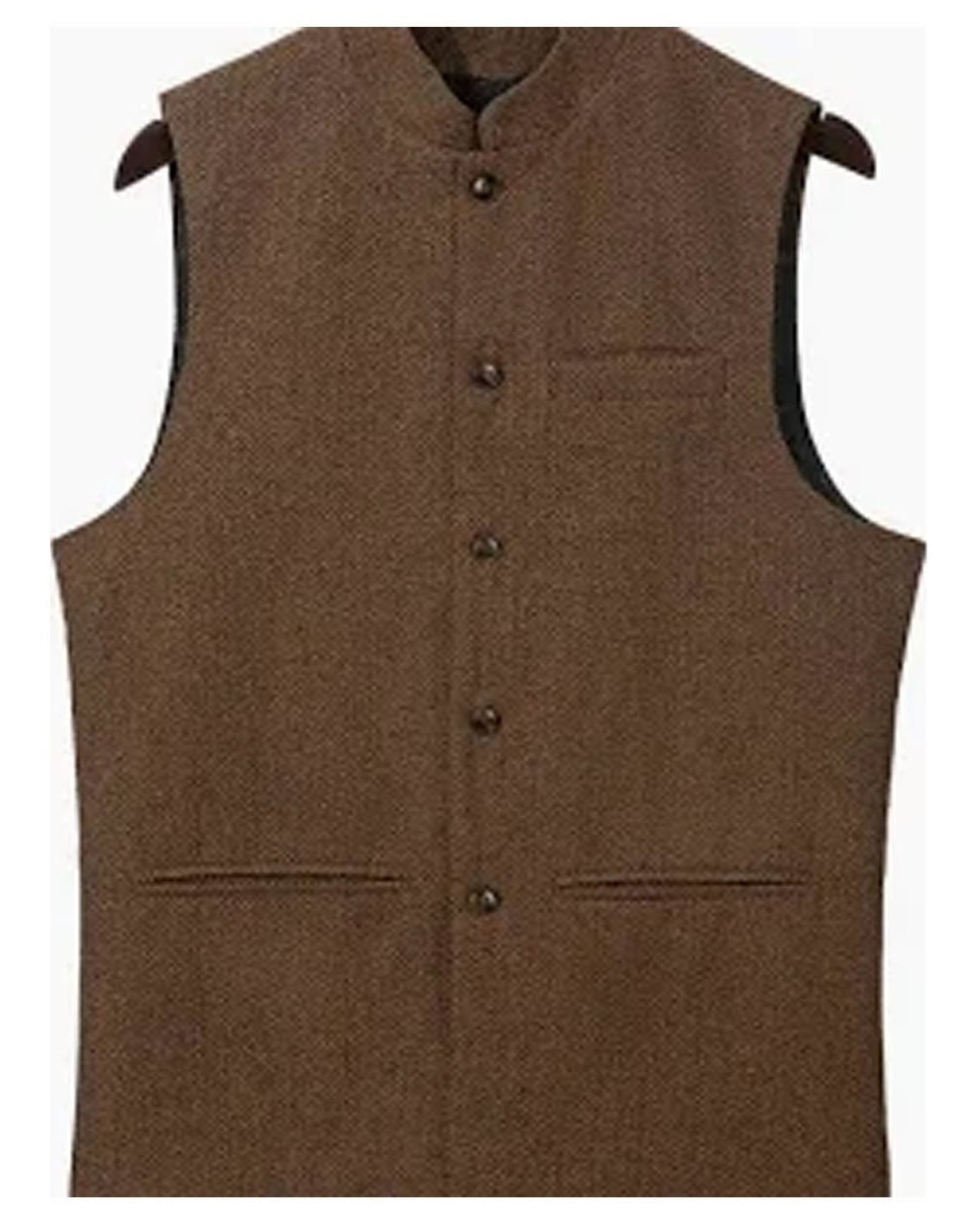 Brown vest with buttons on a white background